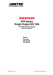 Ametek Sorensen XPF 60-20 Manual De Instrucciones