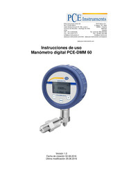 PCE Instruments PCE-DMM 60 Instrucciones De Uso