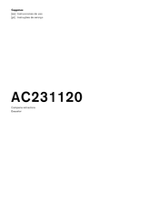 Gaggenau AC231120 Instrucciones De Uso