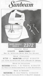 Sunbeam MIXMASTER 2372 Manual De Instrucciones