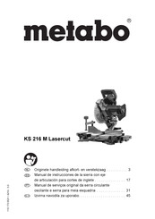 Metabo KS 216 M Lasercut Manual De Instrucciones