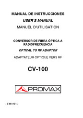 Promax CV-100 Manual De Instrucciones