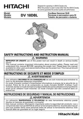 Hitachi Koki DV 18DBL Manual De Instrucciones