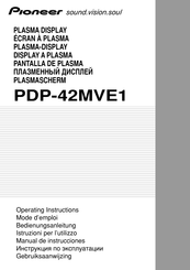 Pioneer PDP-42MVE1 Manual De Instrucciones