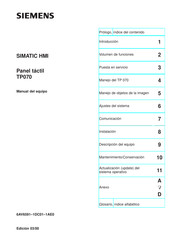 Siemens SIMATIC HMI TP070 Manual Del Equipo