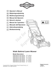 Briggs & Stratton Walk Behind Lawn Mower 19/48cm Manual Del Operario