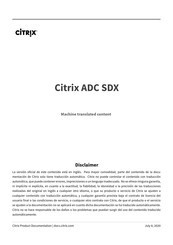 Citrix ADC SDX 25160 40G Manual De Instrucciones