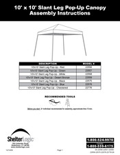 ShelterLogic 22558 Manual De Instrucciones