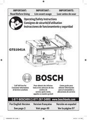 Bosch GTS1041A Instrucciones De Funcionamiento