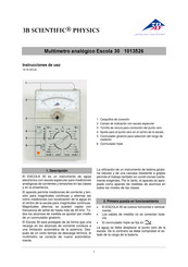 3B SCIENTIFIC PHYSICS ESCOLA 30 Instrucciones De Uso