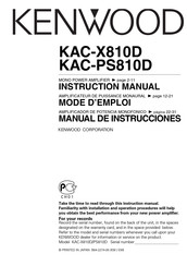 Kenwood KAC-X810D Manual De Instrucciones