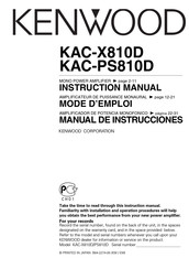 Kenwood KAC-PS810D Manual De Instrucciones