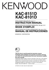 Kenwood KAC-8151D Manual De Instrucciones