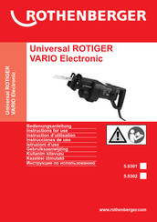 Rothenberger Universal ROTIGER VARIO Electronic 5.0302 Instrucciones De Uso