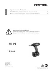 Festool T18+3 Manual De Instrucciones