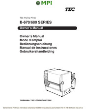 TOSHIBA TEC Corporation B-670 Serie Manual De Instrucciones