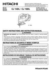 Hitachi Koki CJ 18DL Manual De Instrucciones