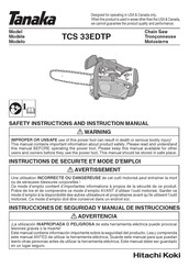 Hitachi Koki Tanaka TCS 33EDTP Manual De Instrucciones