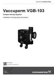 Grundfos Vaccuperm VGB-103 Instrucciones De Instalación Y Funcionamiento