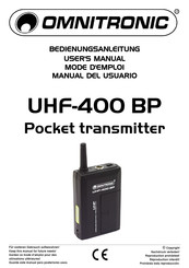 Omnitronic UHF-400 BP Manual Del Usuario