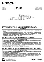 Hitachi Koki GP 2S2 Instrucciones De Seguridad Y Manual De Instrucciones