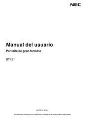 NEC BT421 Manual Del Usuario