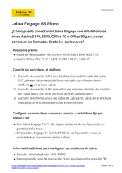 Jabra Engage 65 Mono Quick Start Guide