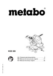 Metabo KGS 305 Manual De Instrucciones