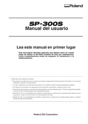 Roland DG VersaCAMM SP-300S Manual Del Usuario