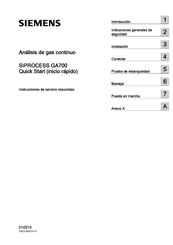 Siemens SIPROCESS GA700 Instrucciones De Servicio Resumidas