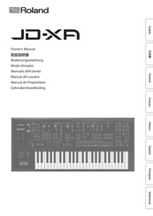 Roland JD-XA Manual Del Usuario