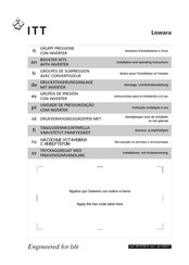 ITT Lowara GHC Serie Manual De Instrucciones Para La Instalación Y El Uso