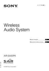 Sony AIR-SA20PK Manual De Instrucciones