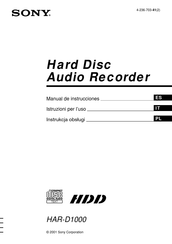 Sony HAR-D1000 Manual De Instrucciones