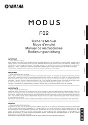 Yamaha Modus F02 Manual De Instrucciones