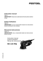 Festool RO 125 FEQ Manual De Instrucciones
