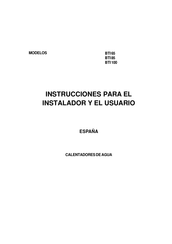 AOSmith BTI65 Instrucciones Para El Instalador Y El Usuario