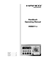 Hameg Instruments HM8011-3 Manual De Operación