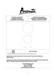 Avanti BCT115J1B-IS Manual De Instrucciones