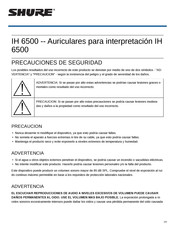 Shure IH 6500 Manual De Instrucciones