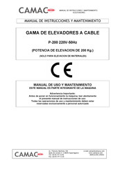 Camac P-200 Manual De Instrucciones Y Mantenimiento