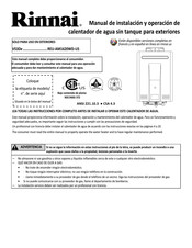 Rinnai V53De Manual De Instalación Y Operación