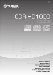 Yamaha CDR-HD1000 Manual De Instrucciones