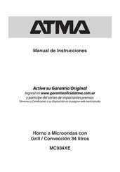 Horno electrico atma ag 872 15 lts. grill 1200w.