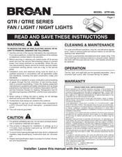 Broan QTR Serie Manual De Instrucciones