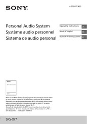 Sony SRS-X77 Manual De Instrucciones