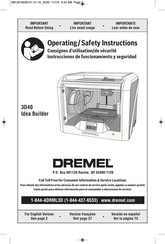 Dremel Idea Builder 3D40 Instrucciones De Funcionamiento