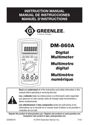 Textron GREENLEE DM-860A Manual De Instrucciones