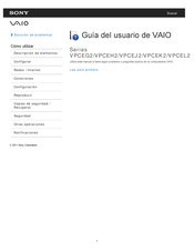 Sony VAIO VPCEG2 Serie Guia Del Usuario