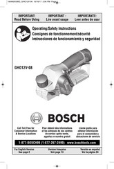 Bosch GHO12V-08 Instrucciones De Funcionamiento Y Seguridad